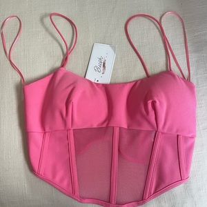 Blush boutique hot pink corset top, size small, side zip